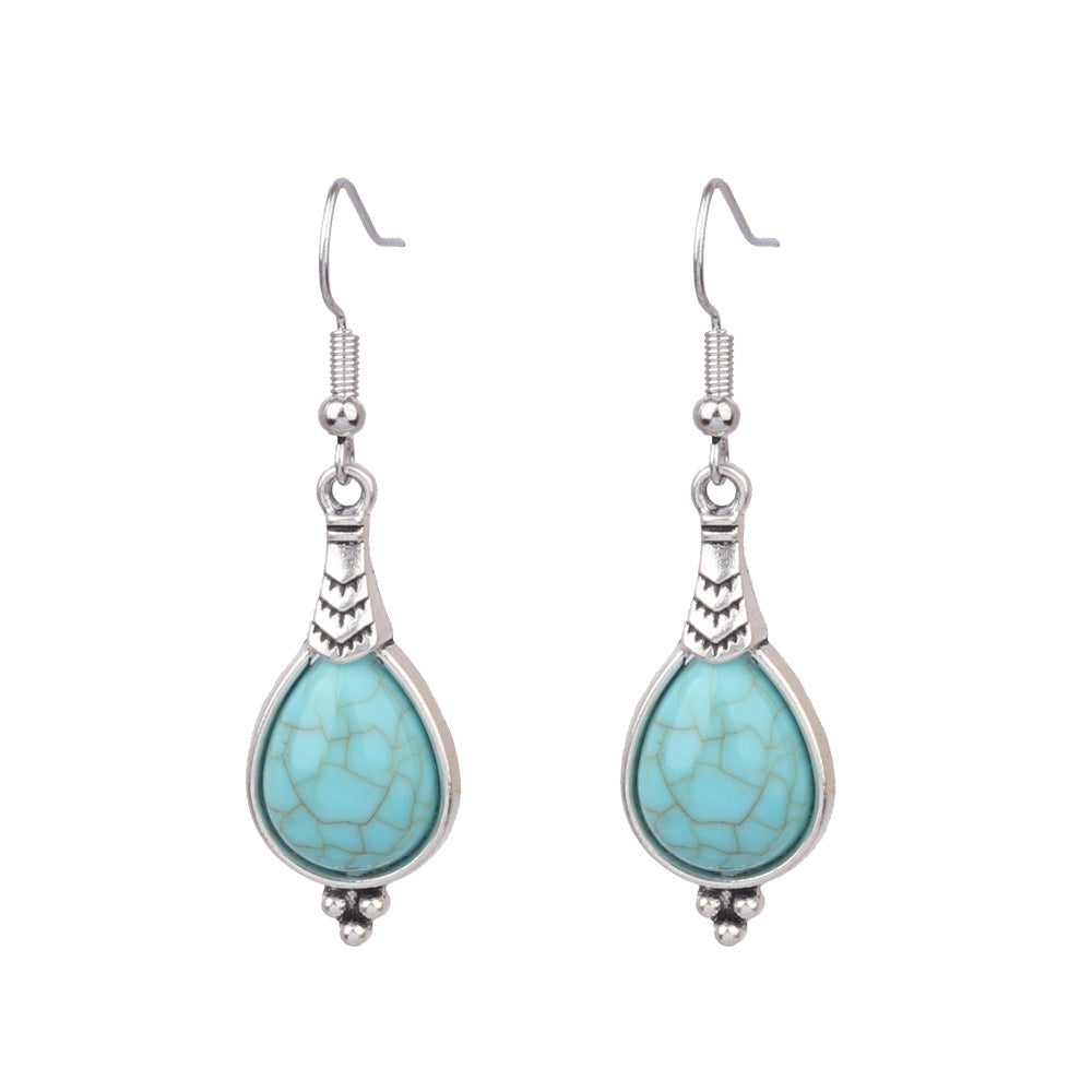 Wholesale Turquoise Fashion Alloy Geometric Earrings